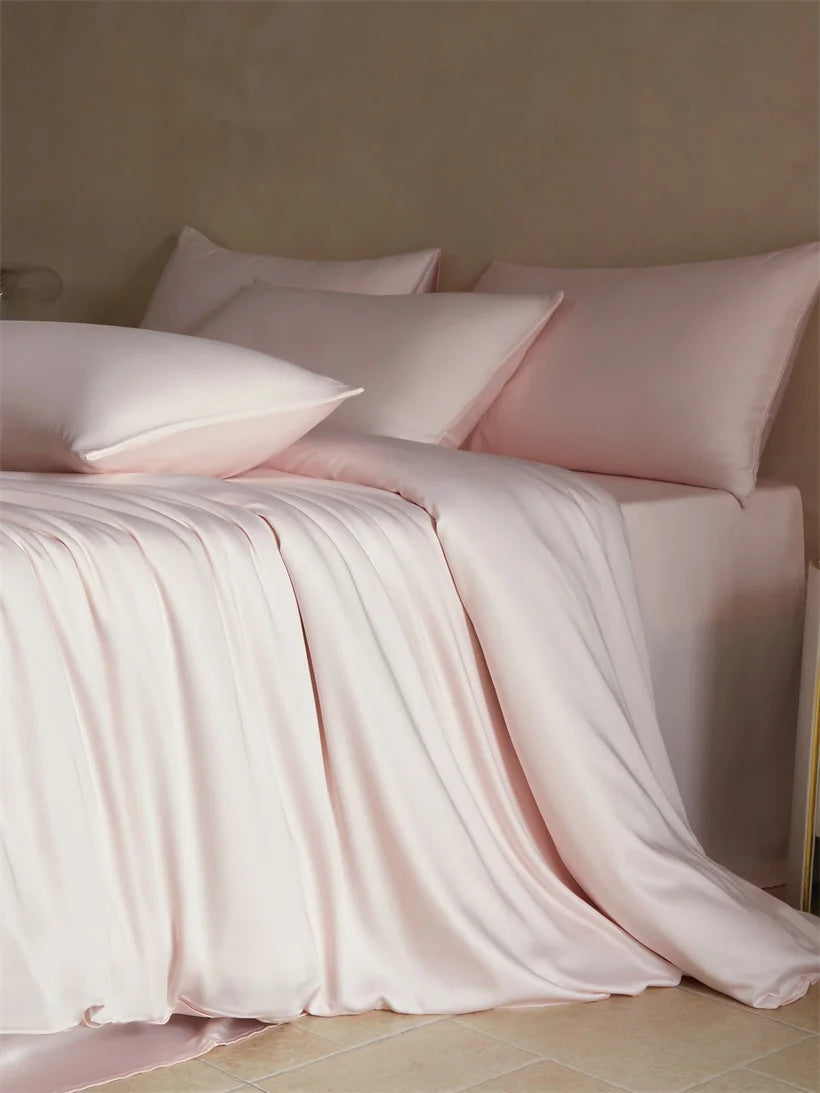 parure de lit hypoallergenique peau douce rose