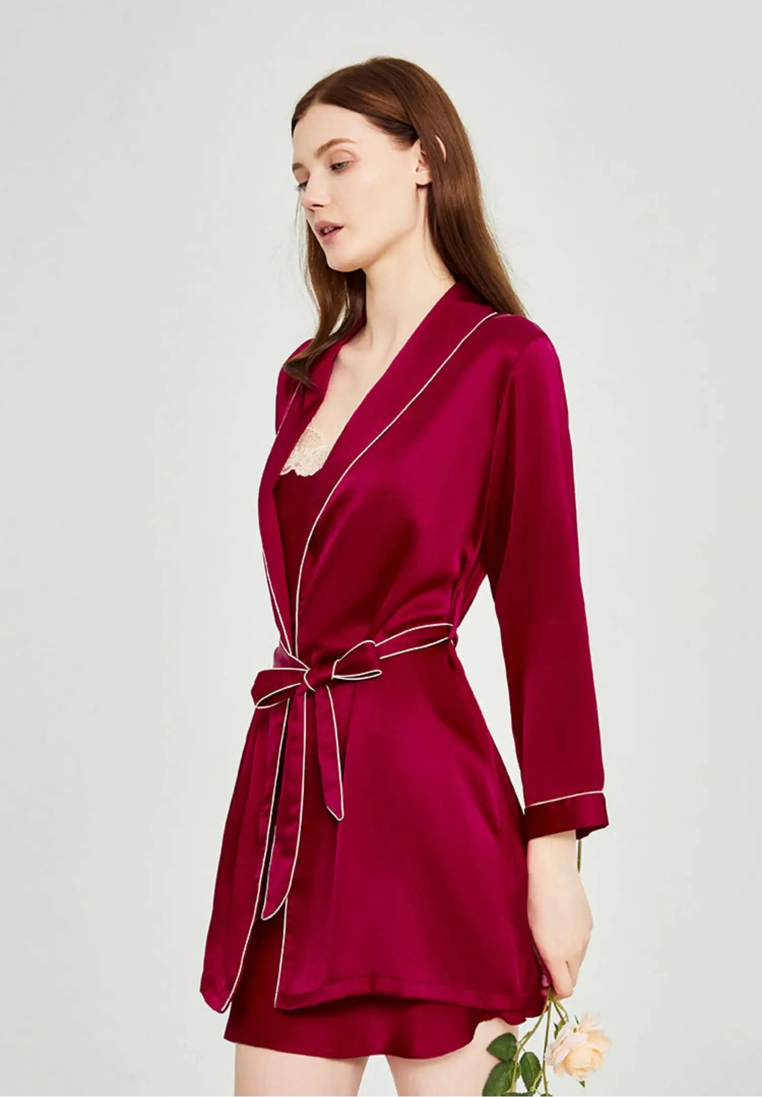 robe de nuit soie mariage rouge
