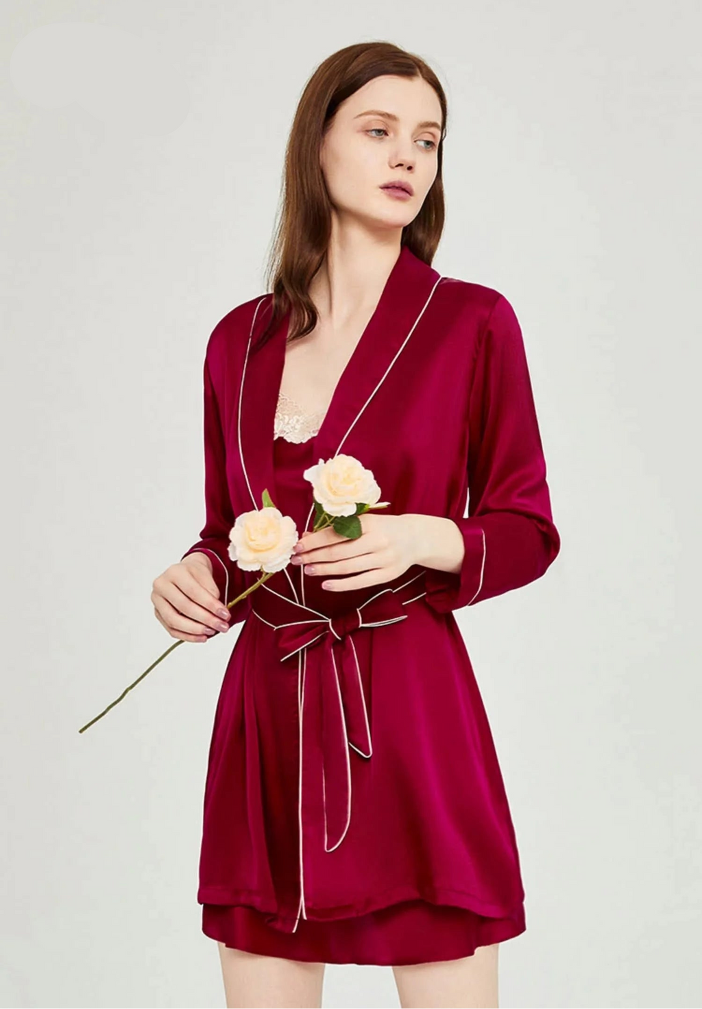 Sleepwear femme soyeux – confort & élégance rouge