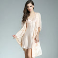 kimono et nuisette soie pour femme BLANC 