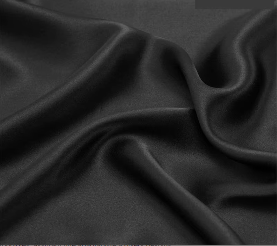 Tissu en soie de mûrier respirant pour literie noir