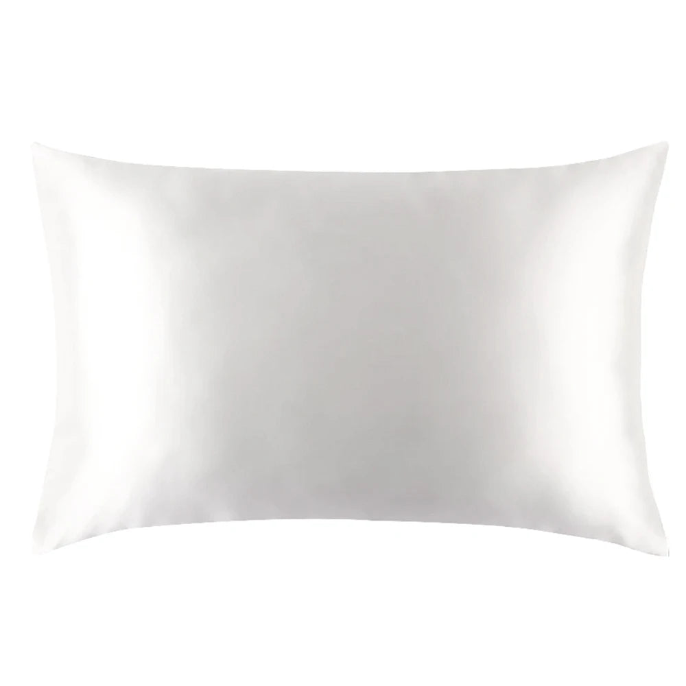 Taie d’oreiller en soie essence et soie couleur unie blanc peau douce cheveux protéger Idéal pour réduire frisottis et rides – pack 3+1 offert