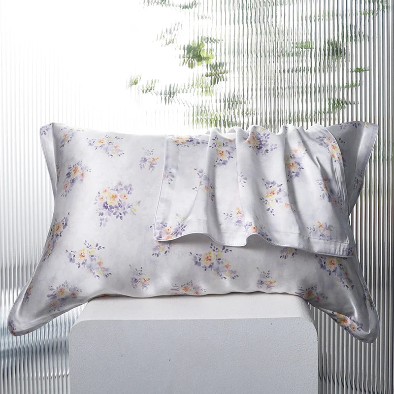 Taies d’oreiller en soie À motifs, floral, essence et soie cadeau Noël, anniversaire Fête des Mères pour femme