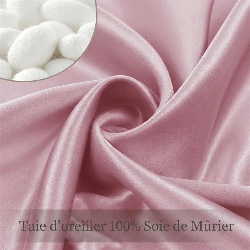 Lot de 2 taies d'oreiller en soie 22 Momme