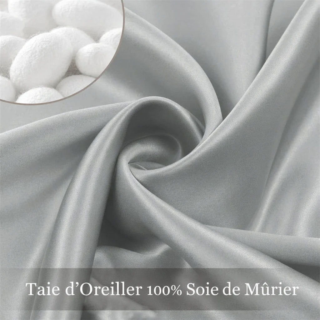 Lot de 2 taies d'oreiller en soie 22 Momme