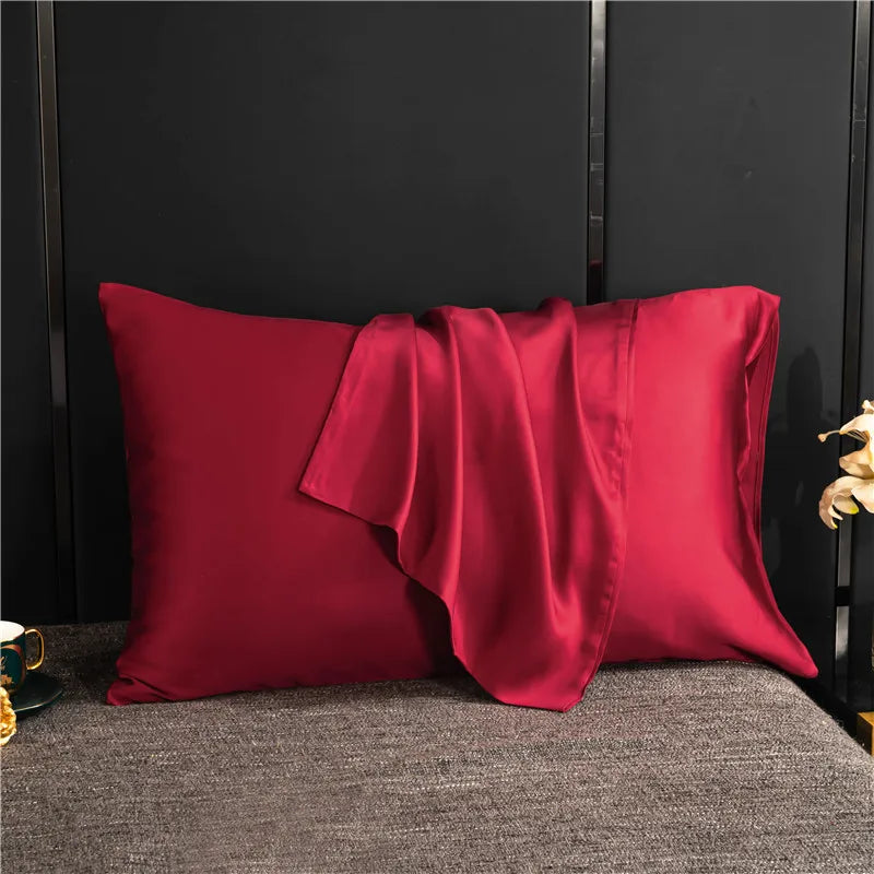 Taie d'oreiller en soie 1 ou 2pcs