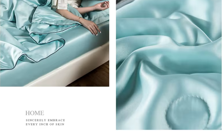 Gros plan sur la texture douce de la soie de mûrier bleu turquoise 