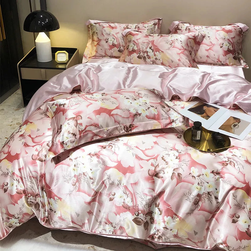 Gros plan sur la texture douce de la soie de mûrier florale