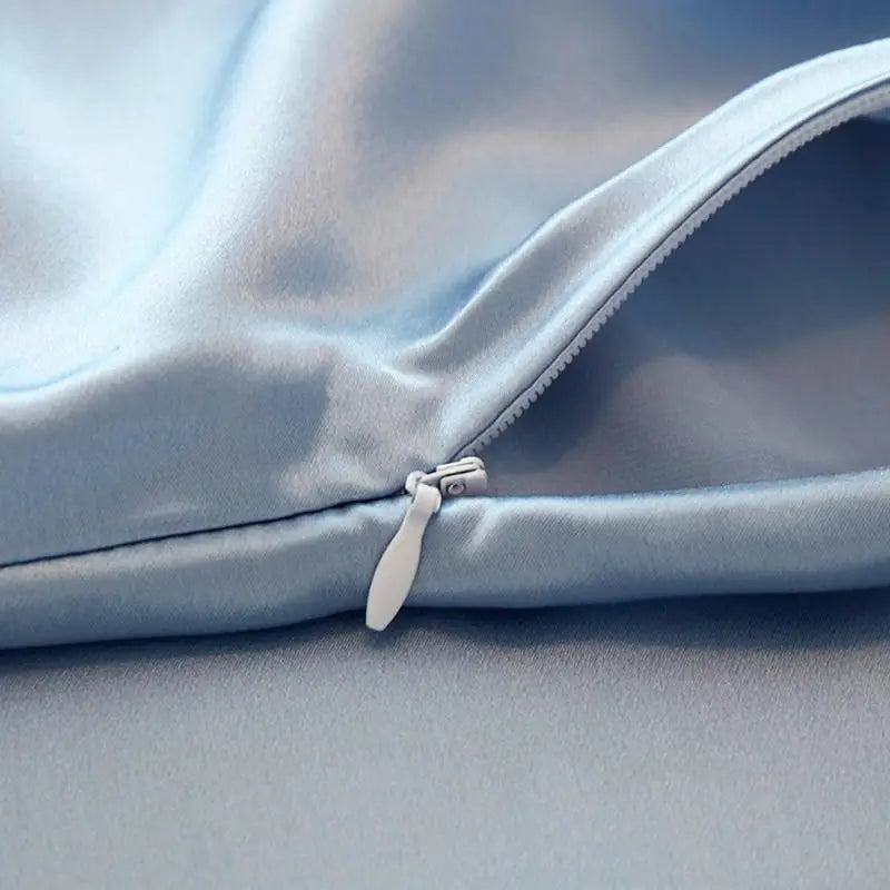 Housse de traversin en soie naturelle avec fermeture zippée invisible